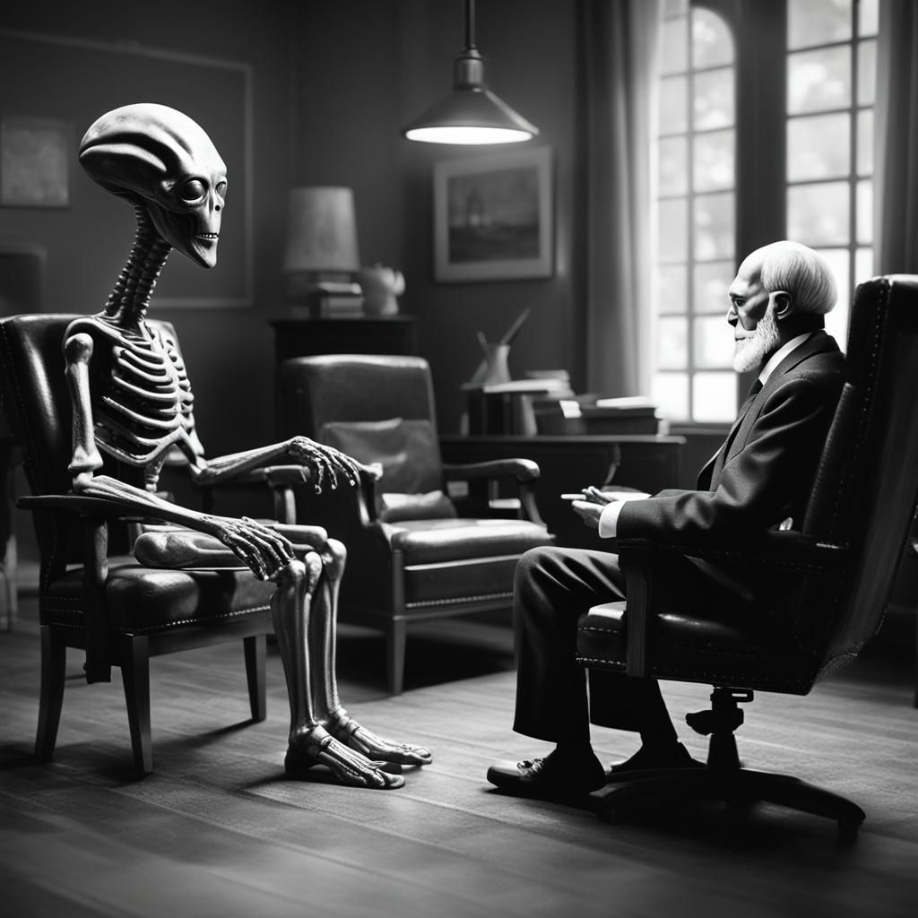 Freud Conducts Psychoanalysis on an Alien Patient