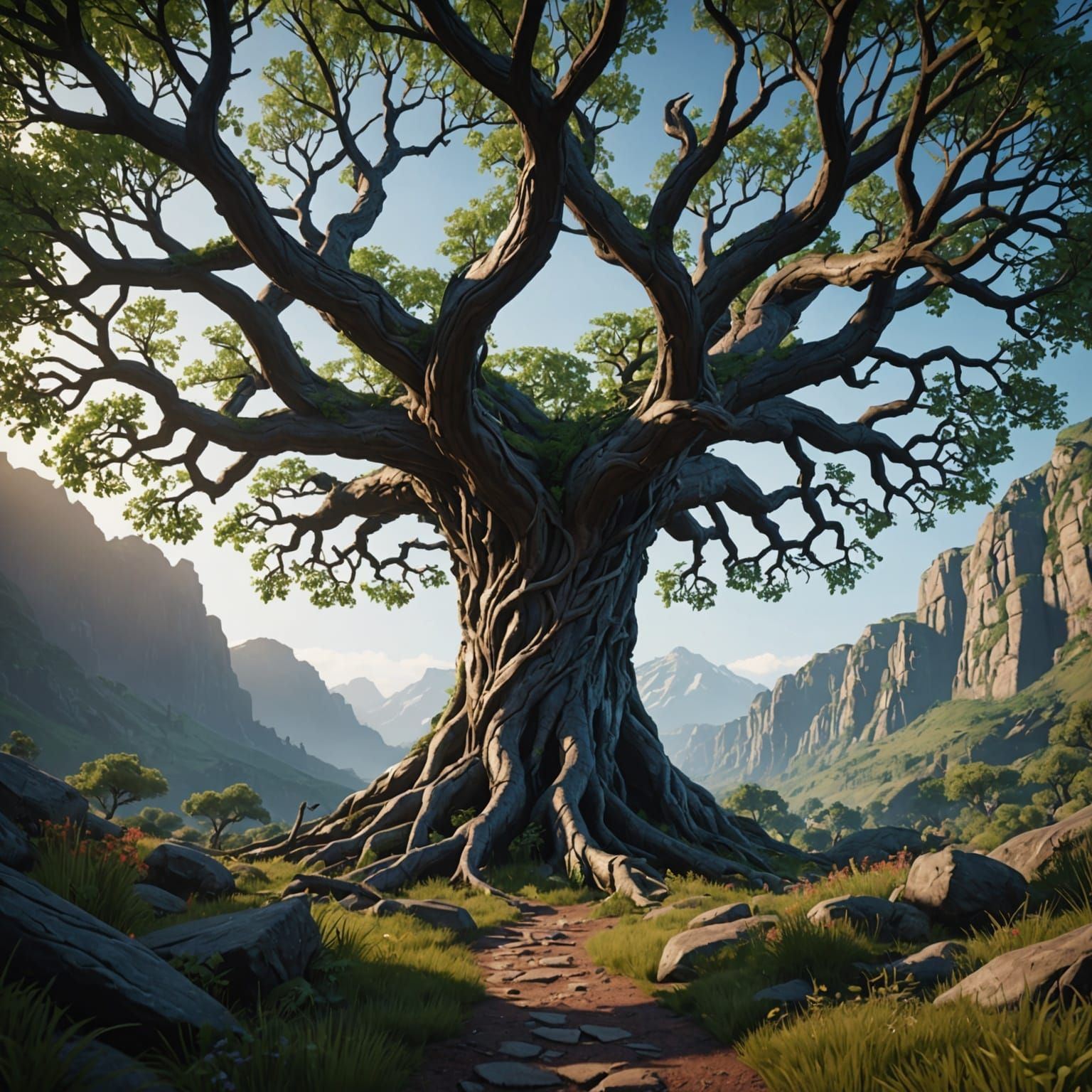 Veins Interconnected: Circle of Life in Matte Painting