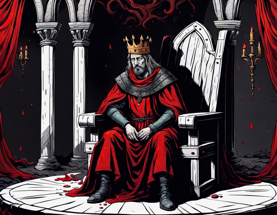 Devastated King's Lament: A Dark Fantasy Portrait