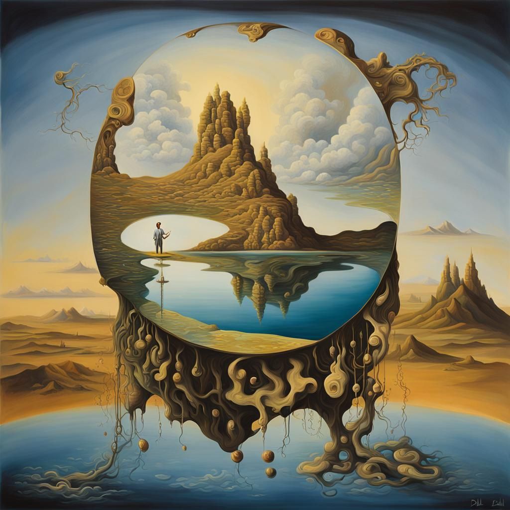 Surreal Weaving: Earthly Form in Oil on Canvas