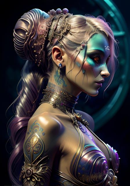 Droid with Human Psyche: AI Generated Art