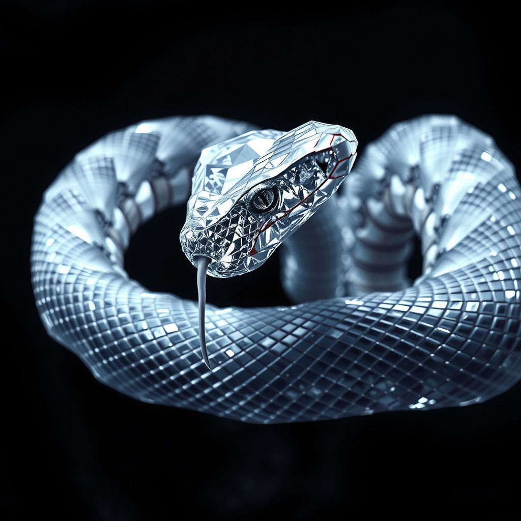 Diamond Viper Snake in Futuristic Realism