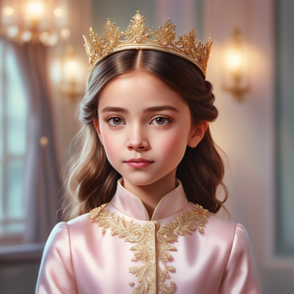 Regal Princess in Elegant Oil Painting Style