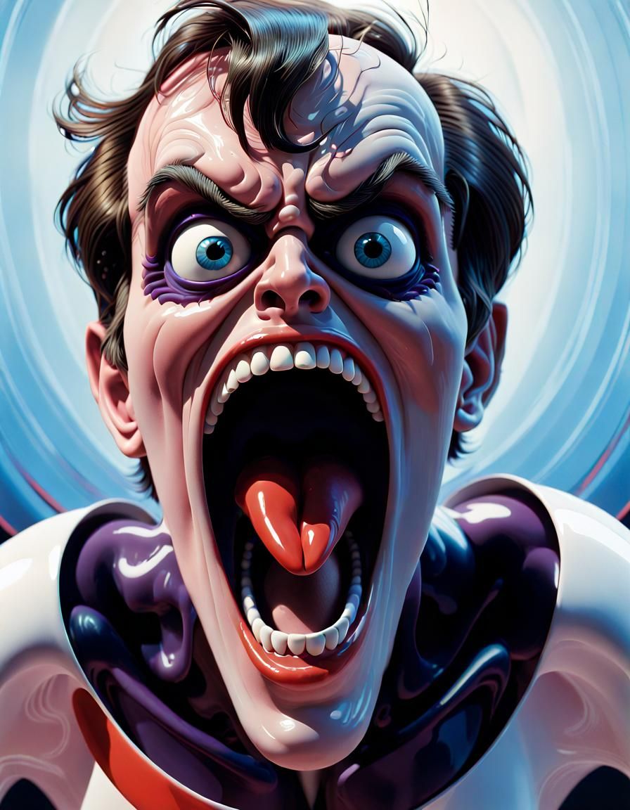 Sixties Art Poster of a Screaming Figure