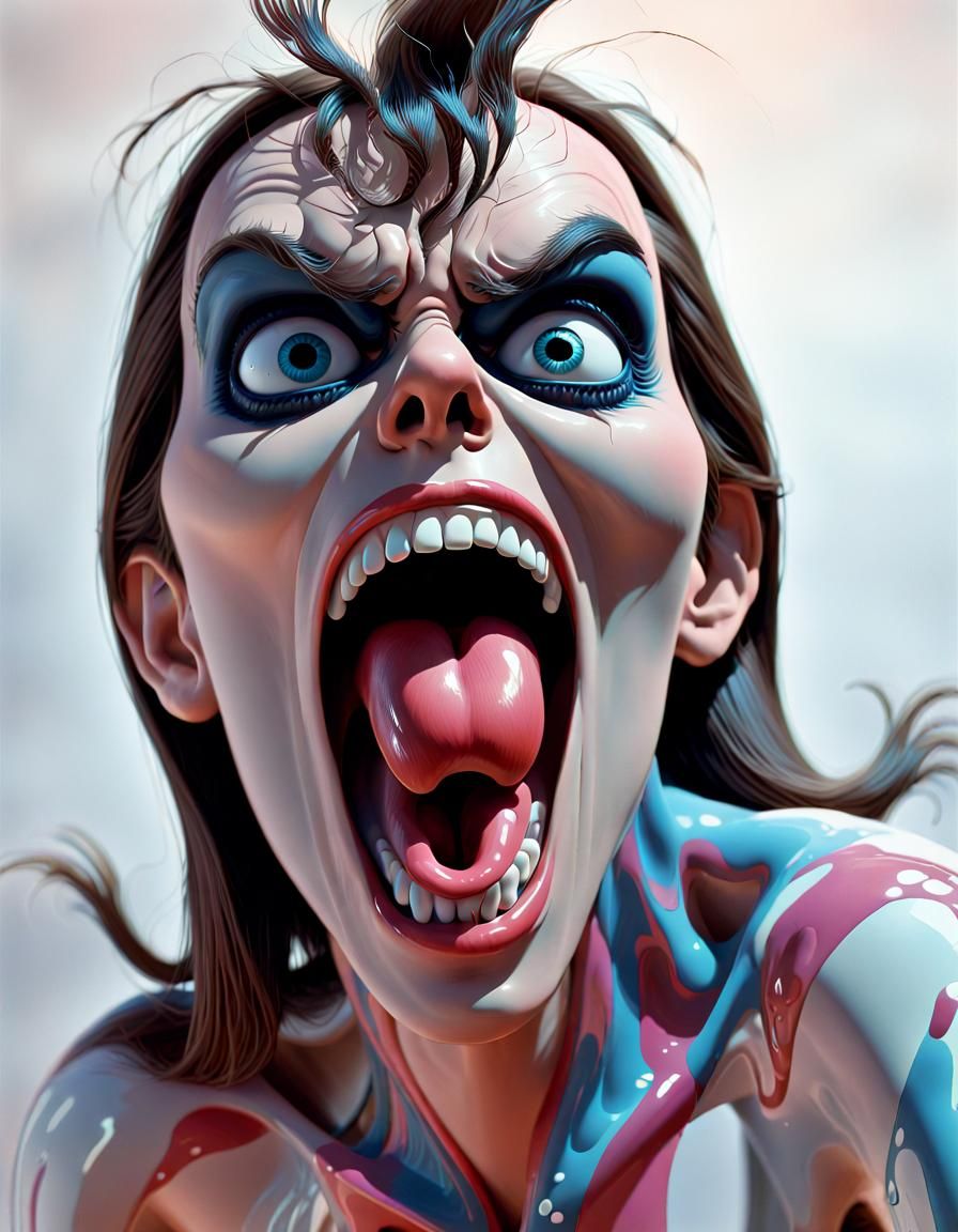 Retro Art Poster of Infinite Scream, 3D Render