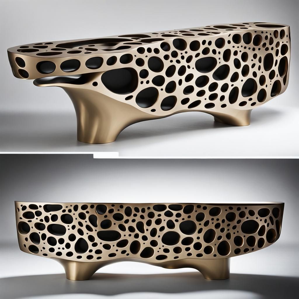 Luxury Sideboard with Biomorphic Design in High-Gloss Finish