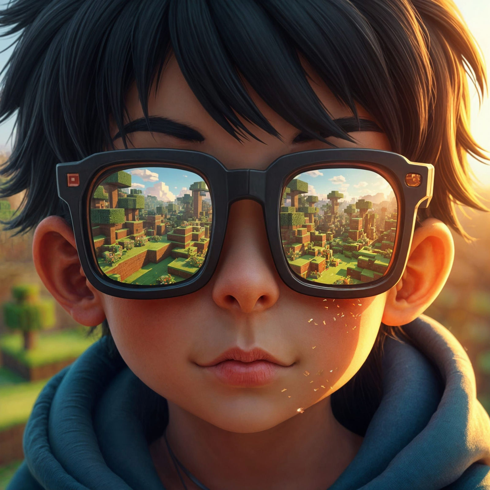 Alternate Universe Minecraft World Through Glasses