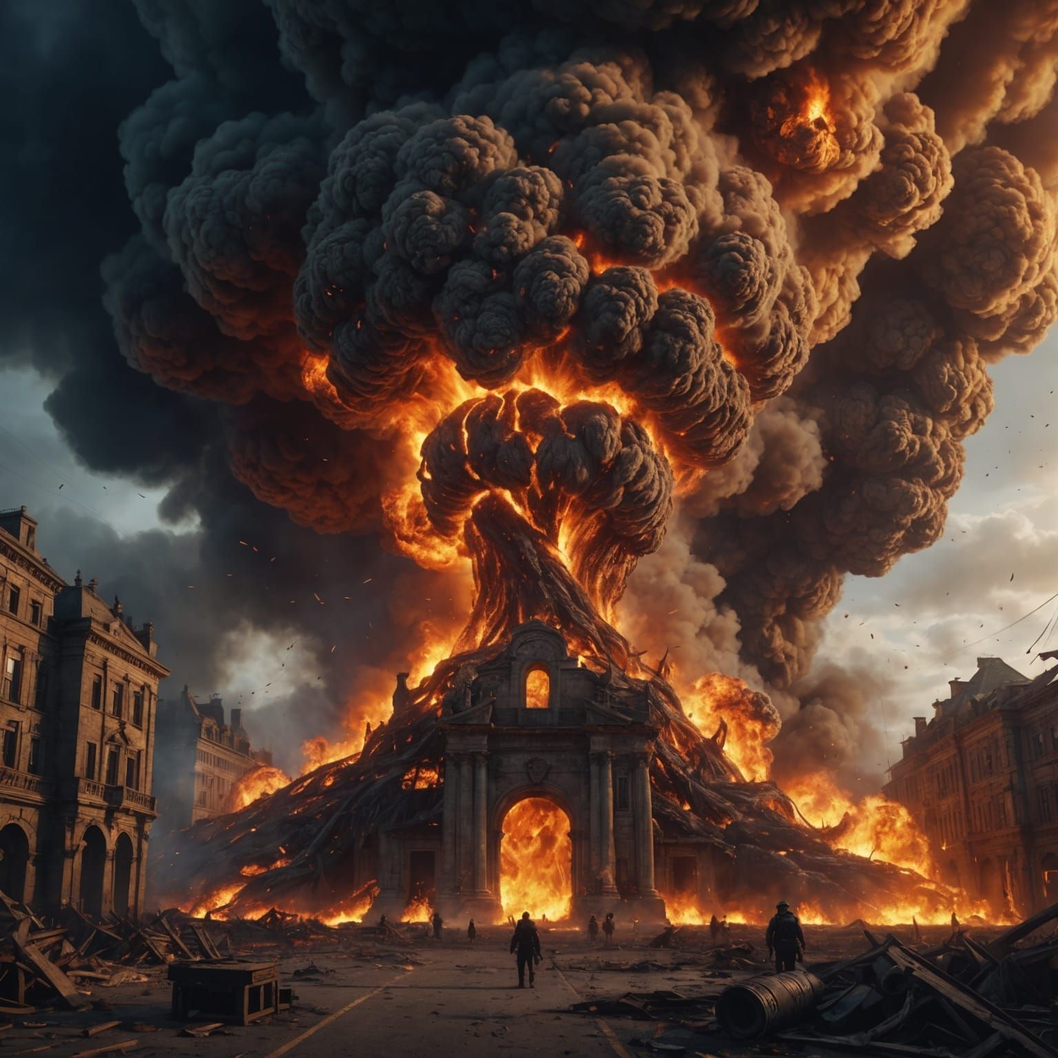 Epic Fire Tornado Concept Art in 8k