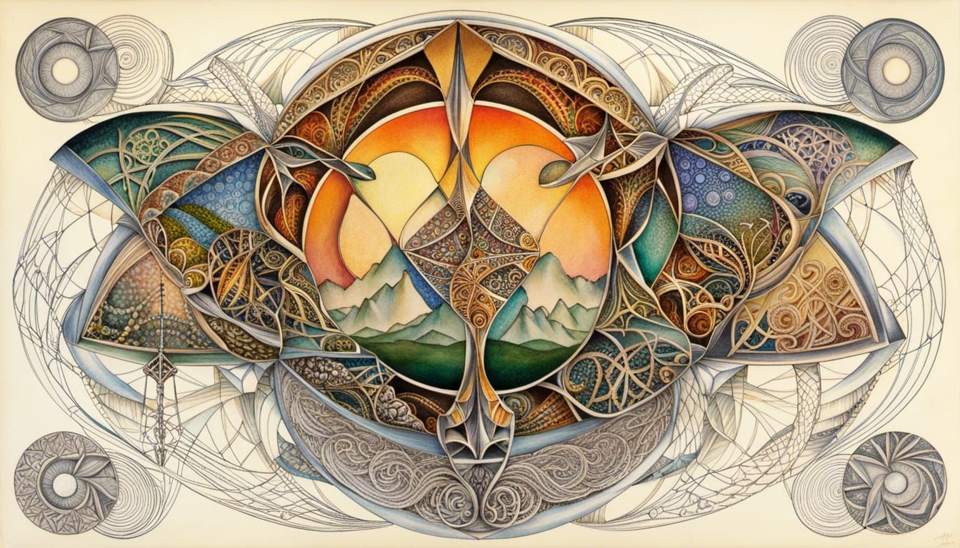 Complex Abstract Geometry with Refractive Elements