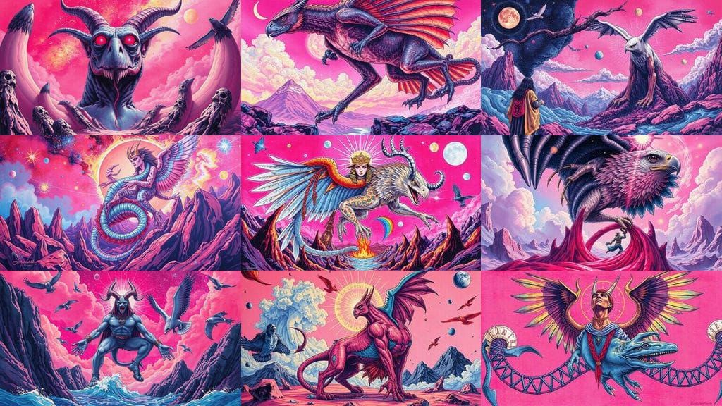 Celestial Descent in Candy Art Style