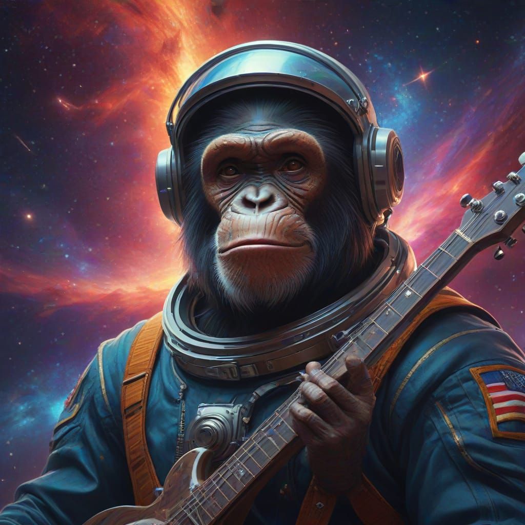 Chimpanzee Astronaut Finds Alien Banjo in Nebula