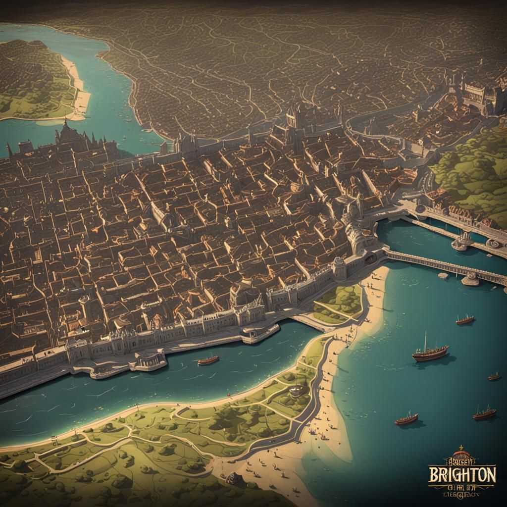 Detailed Map of Brighton as Matte Painting