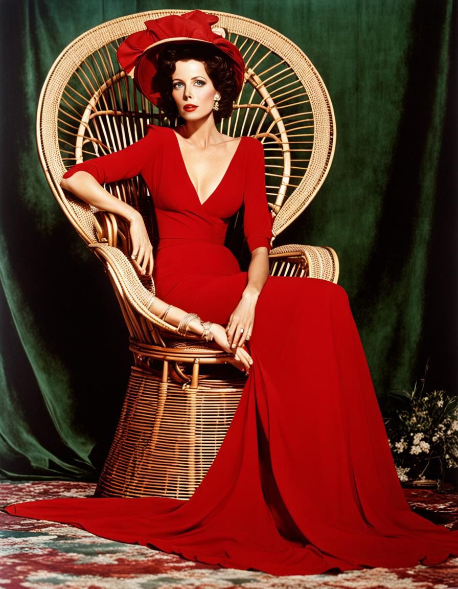 Emmanuelle by Sylvia Kristel, red dress