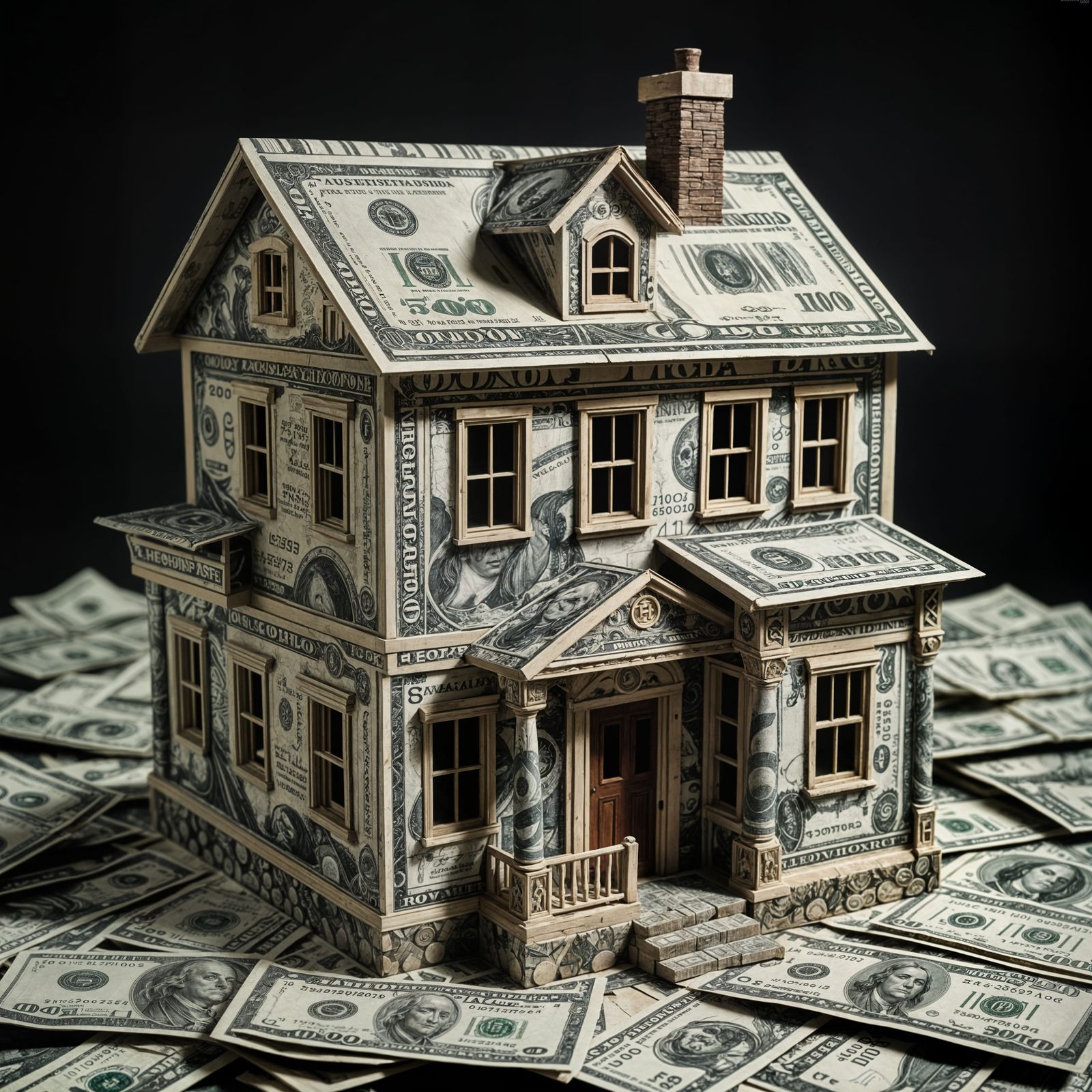House Made of Cash Symbolizing Housing Unaffordability