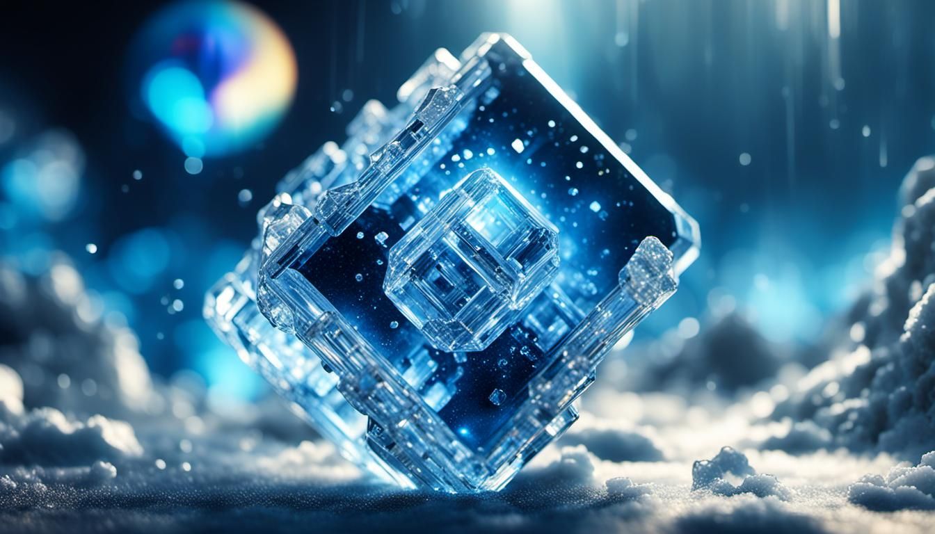 Translucent Quantum Micro Universe in Sci-Fi Style