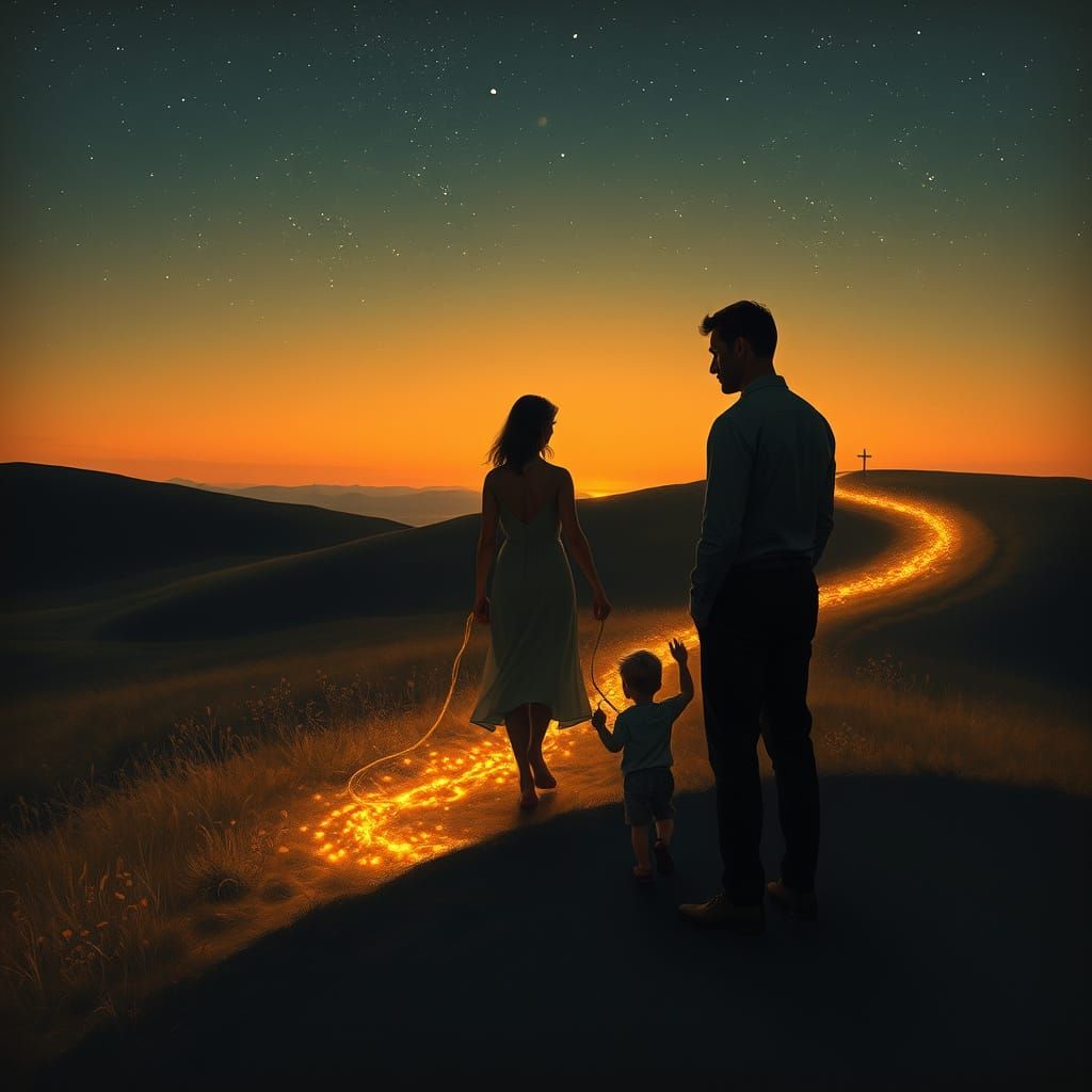 Ethereal Moment of Unrequited Love Captured Under Starlit Sk...