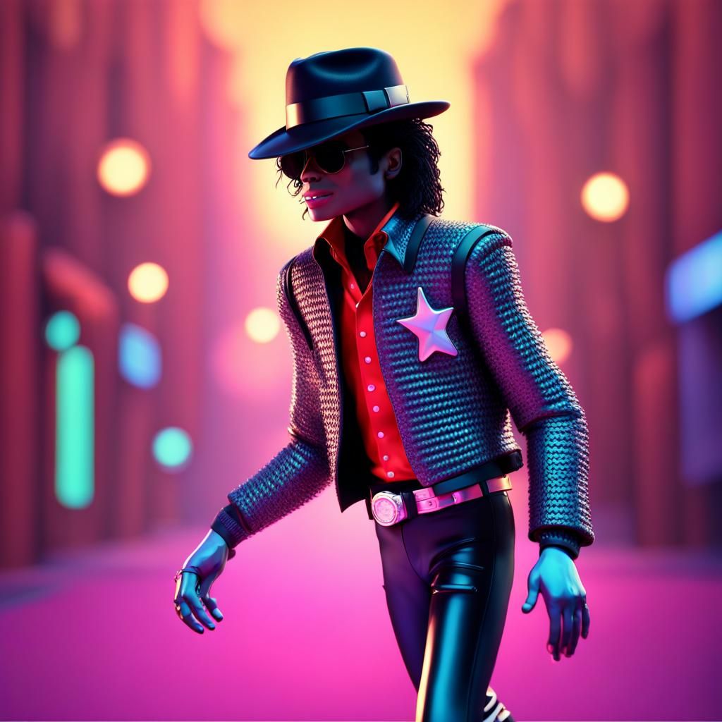 Michael Jackson Moonwalk in Pixar Disney Style