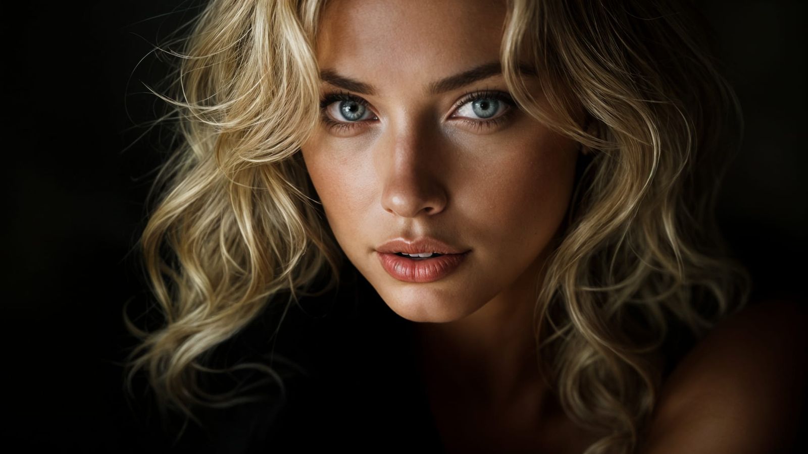 Voluptuous Blonde Woman Portrait