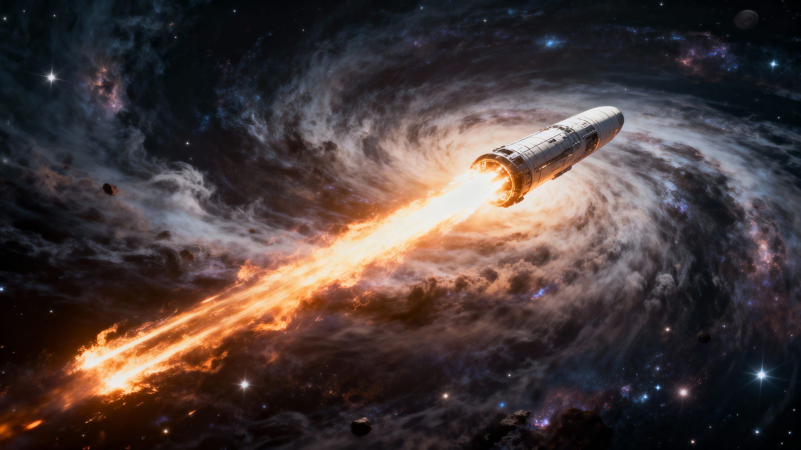 Cosmic Cylinder Streaks Through Starry Maelstrom in Epic Spa...