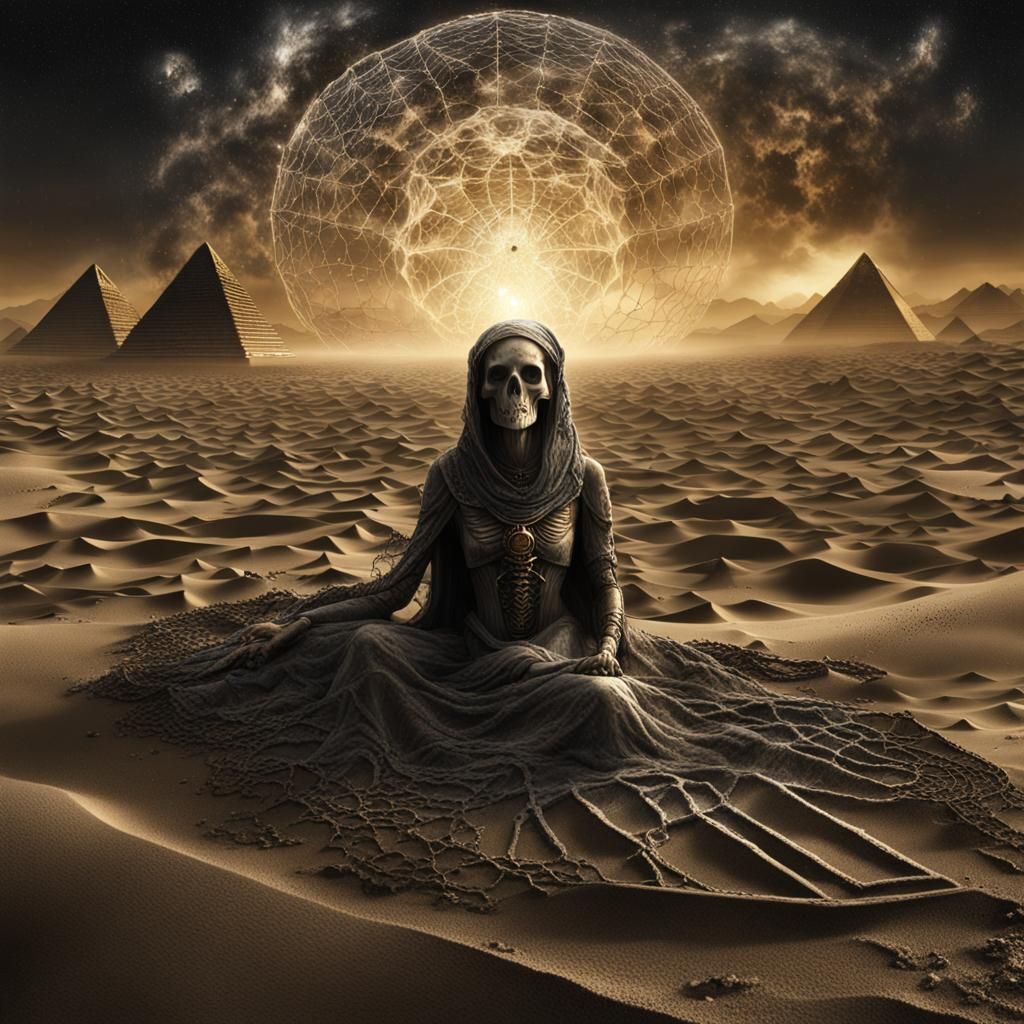 Necropunk Ancient Egypt Sandstorm in Hyperrealism