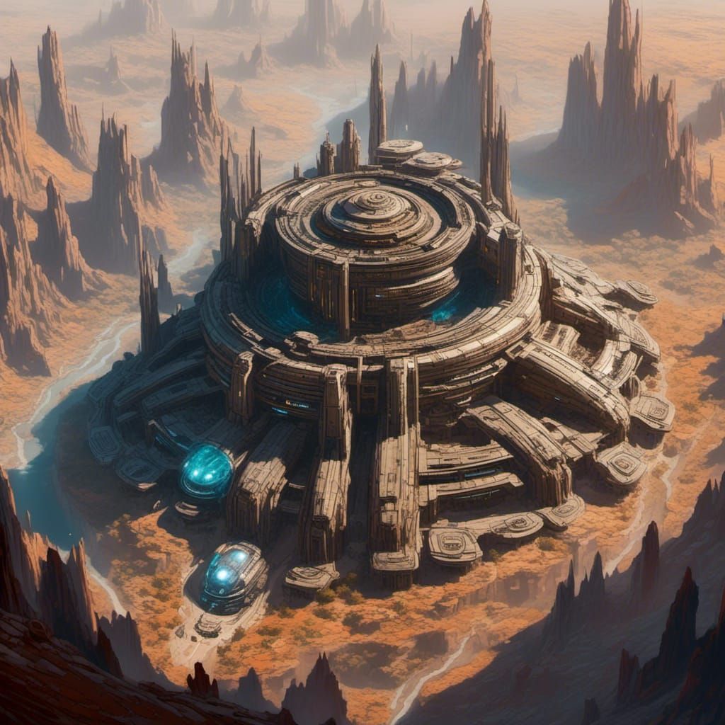 Underground Space Fortress on Alien Planet