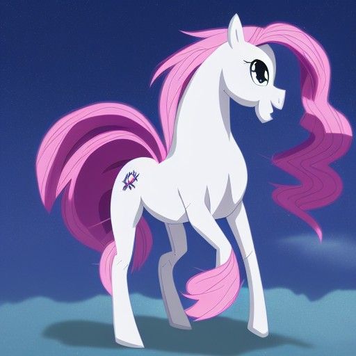 my little pony friendship is magic art style mlp gen 4 White stallion with a red mane and tail
