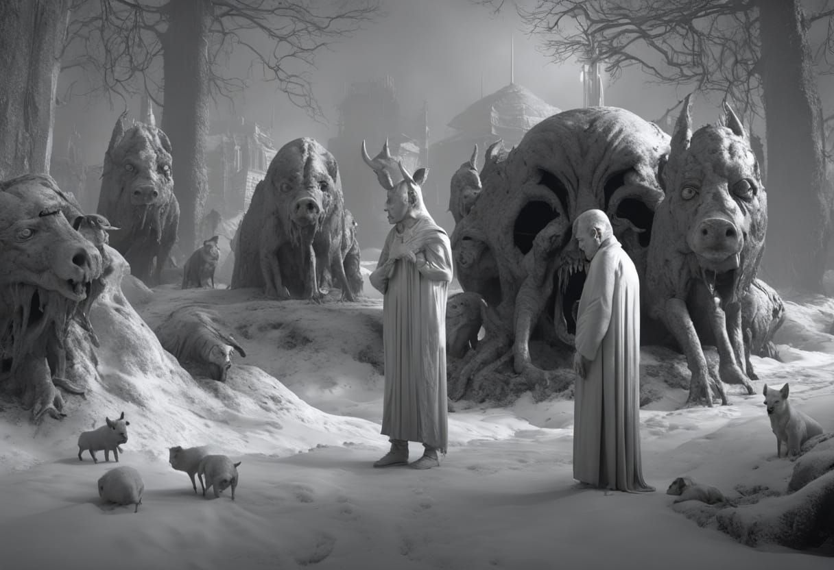 President Bargains with Satan in Dark Fantasy Art