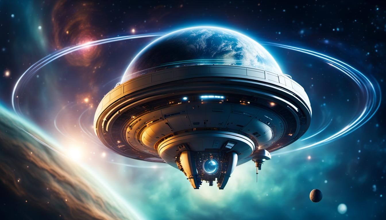 Alien Probe Travels the Universe: Photorealistic Long Exposu...