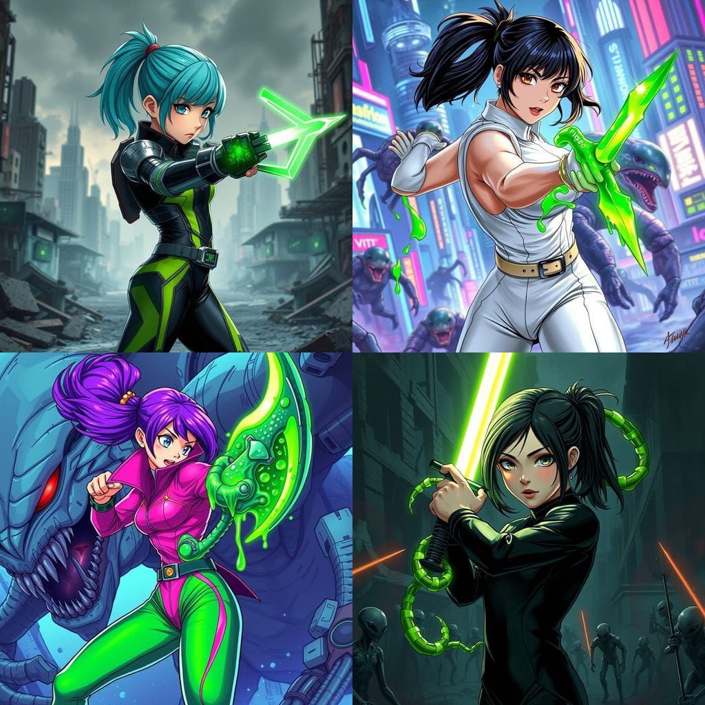 Girl Wields Green Gooey Alien Venom in Epic Battle