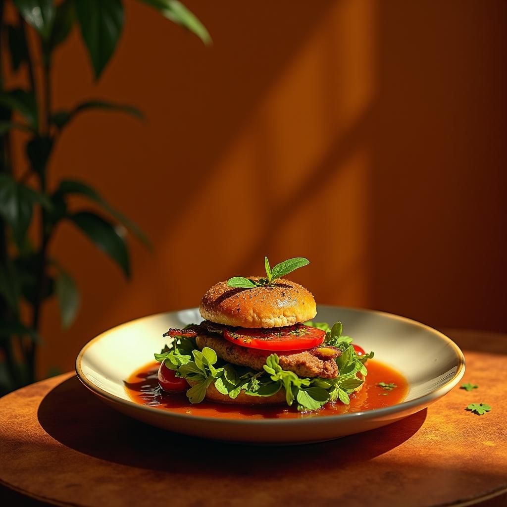Vibrant Vegan Dishes in Cinematic Golden Light