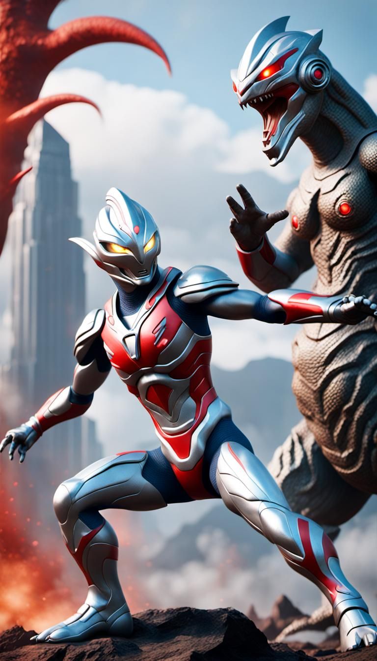 Ultraman Battles Kaiju in Epic 3D Render