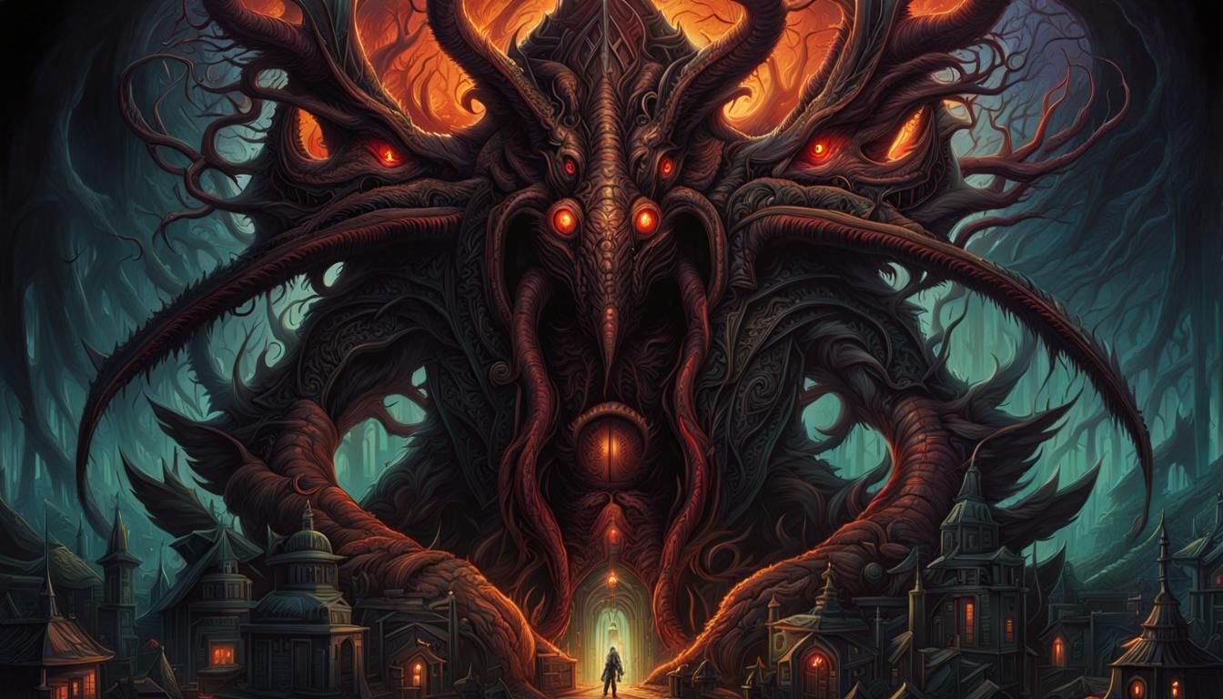 Horror Masterpiece in Mixed Media Style