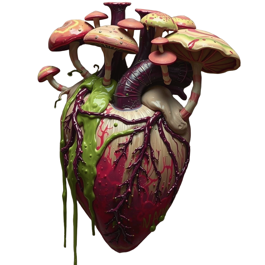 Ethereal Heart in Psychedelic Bloom