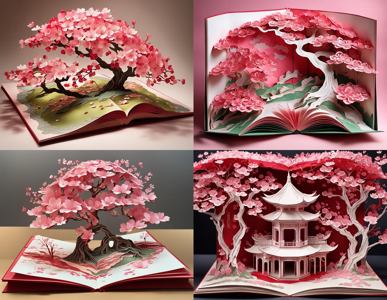 Art Nouveau Cherry Blossom Pop-Up Book