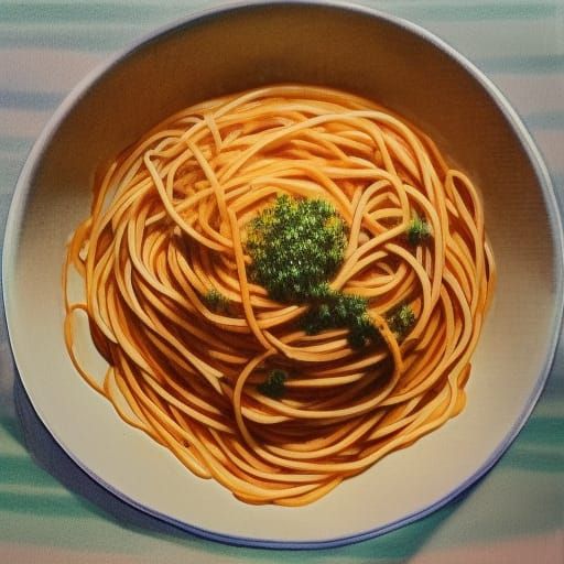 Hyperrealistic Spaghetti in Splash Art Style