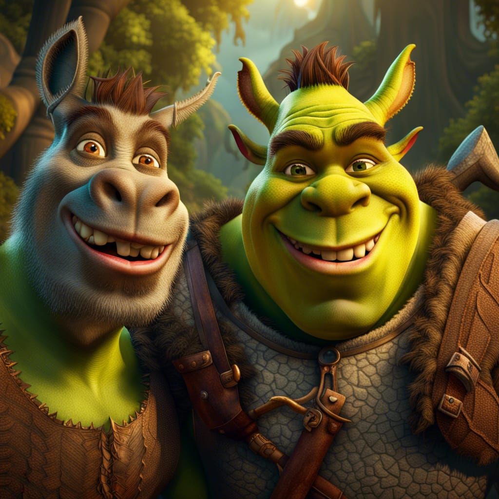 Shrek, Donkey, and Dragon Take a Selfie