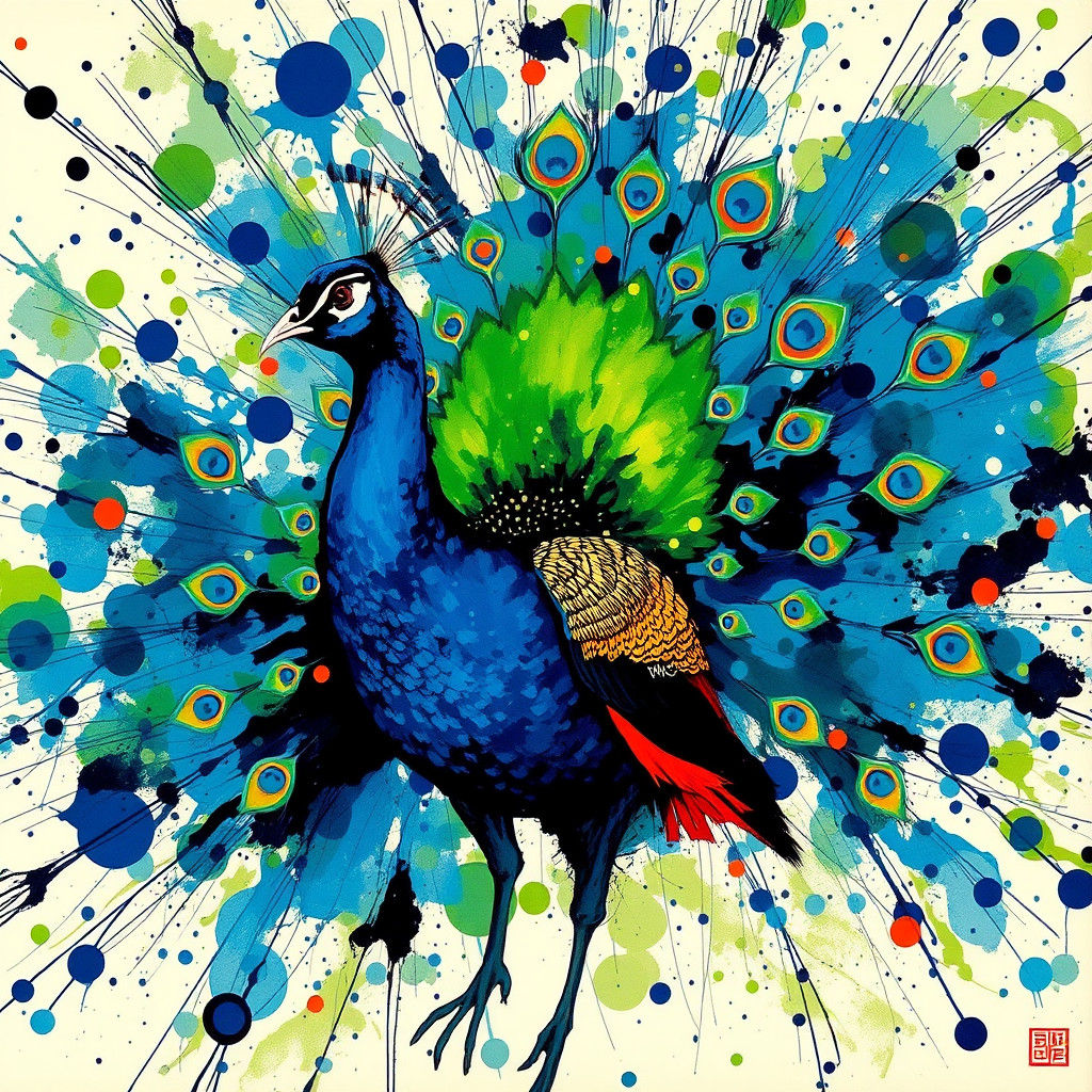 Ink Splatter Peacock 241112C
