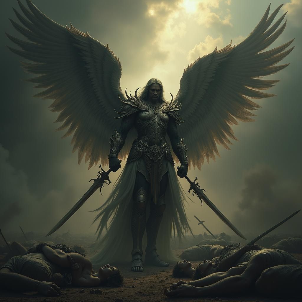 Fallen Angel with Heavenly Swords