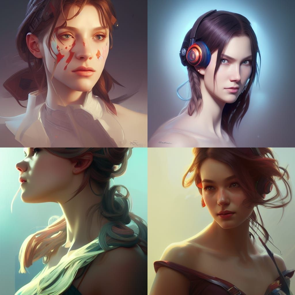 Hyperdetailed Portrait of Gamer Girl, Trending Art