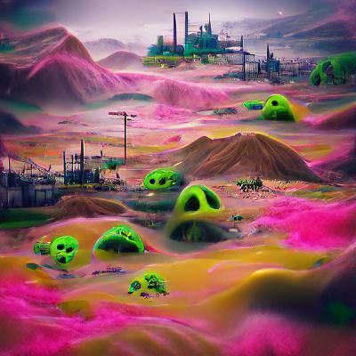 Eerie Toxic Alien Landscape