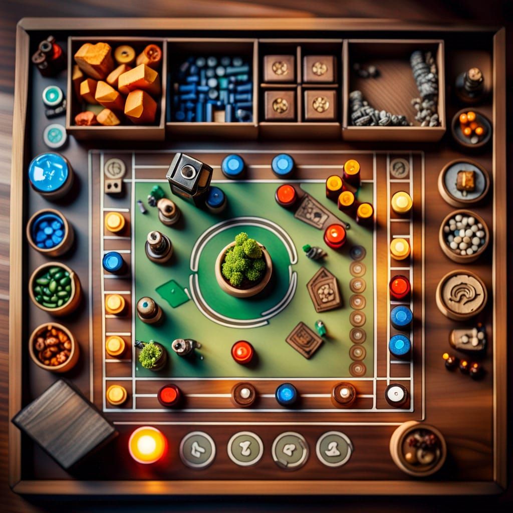 Detailed Area Control Board Game with Miniatures