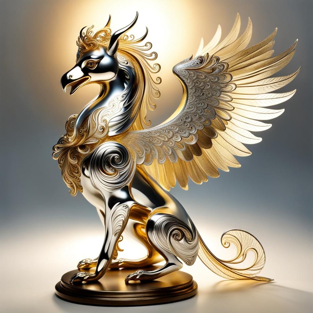 Metal Filigree Griffin