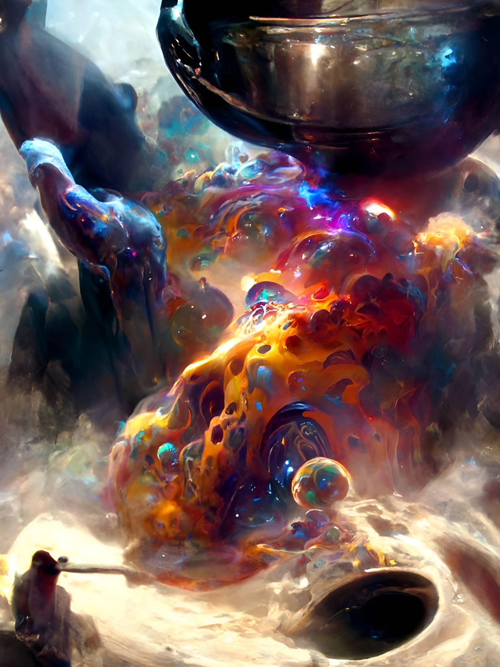 Cosmic Universe Bubbling from Cauldron in Digital Art