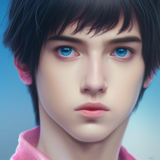 80's Anime Style Portrait of Young Man