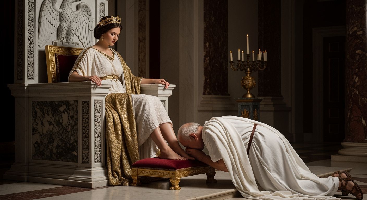 Empress Messalina on Her Throne: A Roman Scene