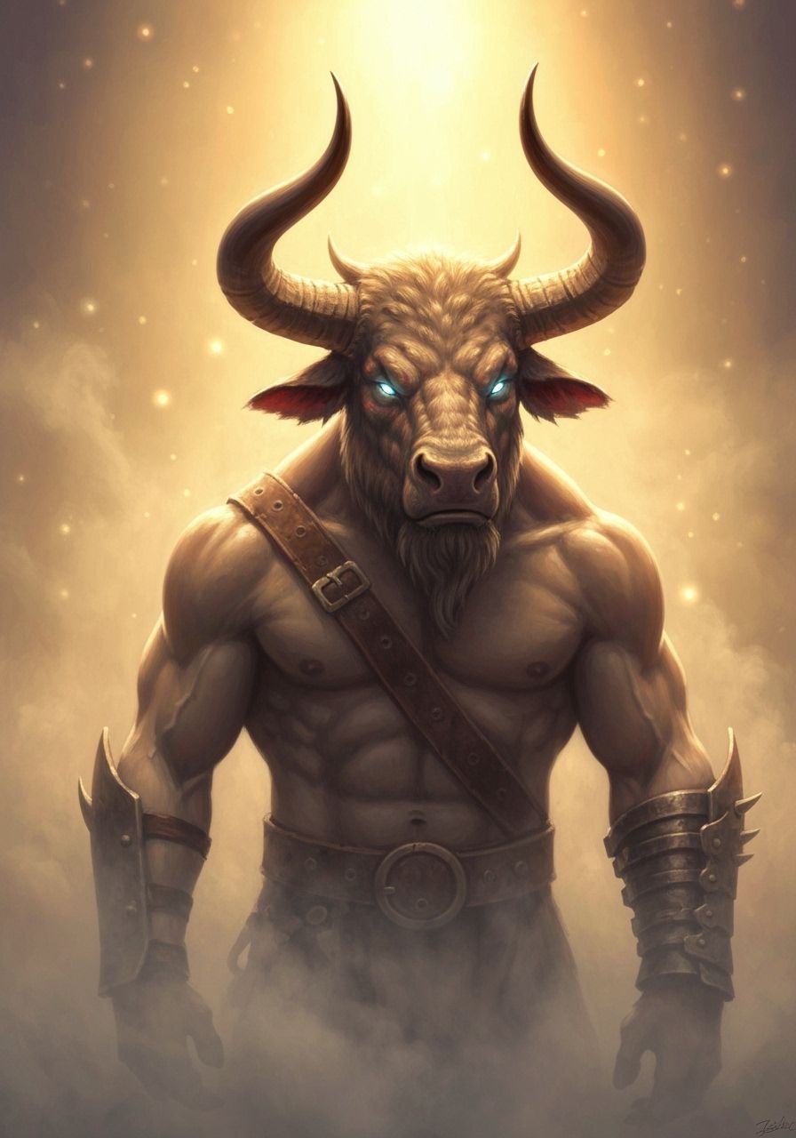 Minotaur Emerging from Mystical Mist
