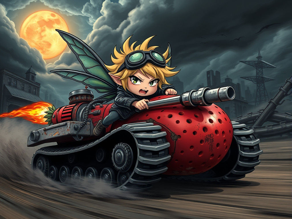 Furious Fairy Races Strawberry Tank in Wasteland