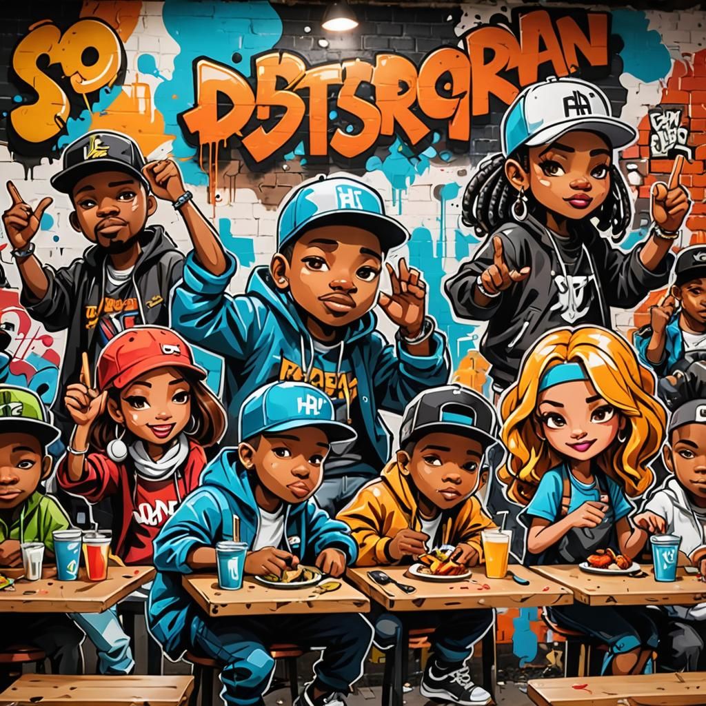 Urban Graffiti Restaurant with Street Art Theme