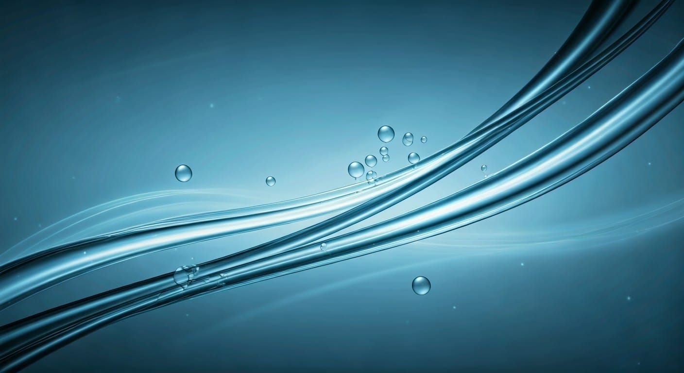 Futuristic Frutiger Aero Desktop Scene with Swirling Pattern...