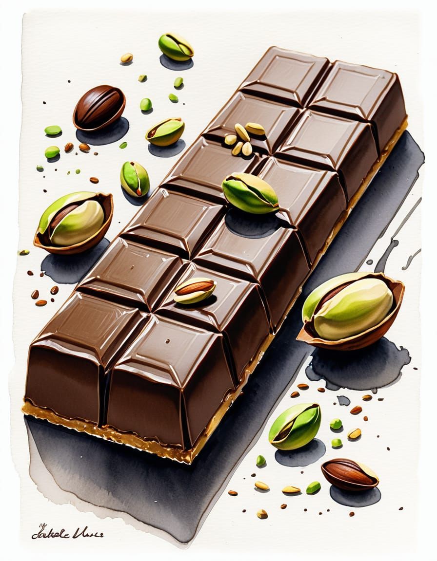 Edgy Chocolate Bar Scene in Line Art Style